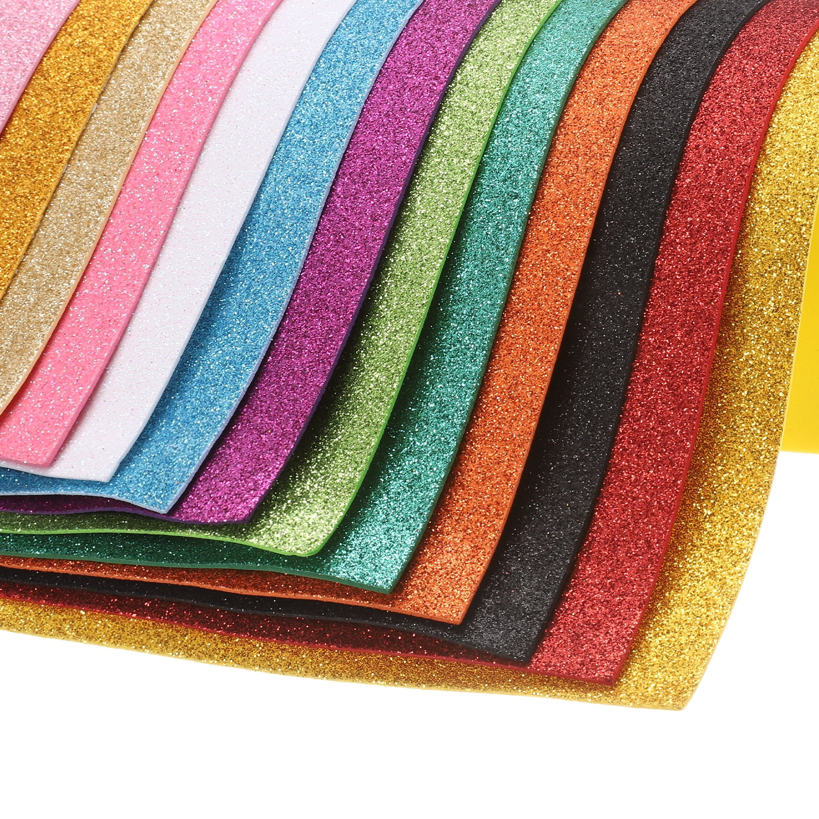 Unique Bargains Glitters Foam Sheets Self-Adhesive Sparkle EVA for Crafting Light Green