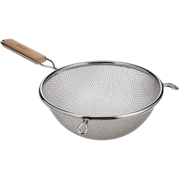 Winco MS3A-8D Strainer with Double Fine Mesh, 8-Inch Diameter