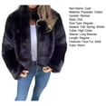 thumbnail image 7 of Winter Women Jacket Thick Faux Fur Heat Retention High Collar Solid Color Long Sleeves Luxury Style Home Party Office Club Vacation Coat, 7 of 7