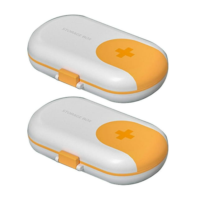 Pastillero de 2 piezas, organizador de compartimentos, pastillero de viaje, pastillero diario