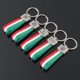 thumbnail image 2 of Synthetic leather key ring with Italian flag in three colors, colorful logo, official, 2 of 5