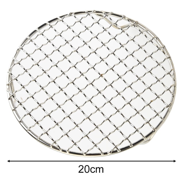 BUYISI Filet de Barbecue Rond en Acier Inoxydable 15cm-60cm avec Pied, Grille de Refroidissement, Support de Barbecue pour Camping Extérieur 20cm
