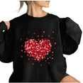 thumbnail image 4 of Heart Oversized Sweatshirts for Women Valentines Day Casual Crewneck Long Sleeve Pullover Cute Tops, 4 of 4