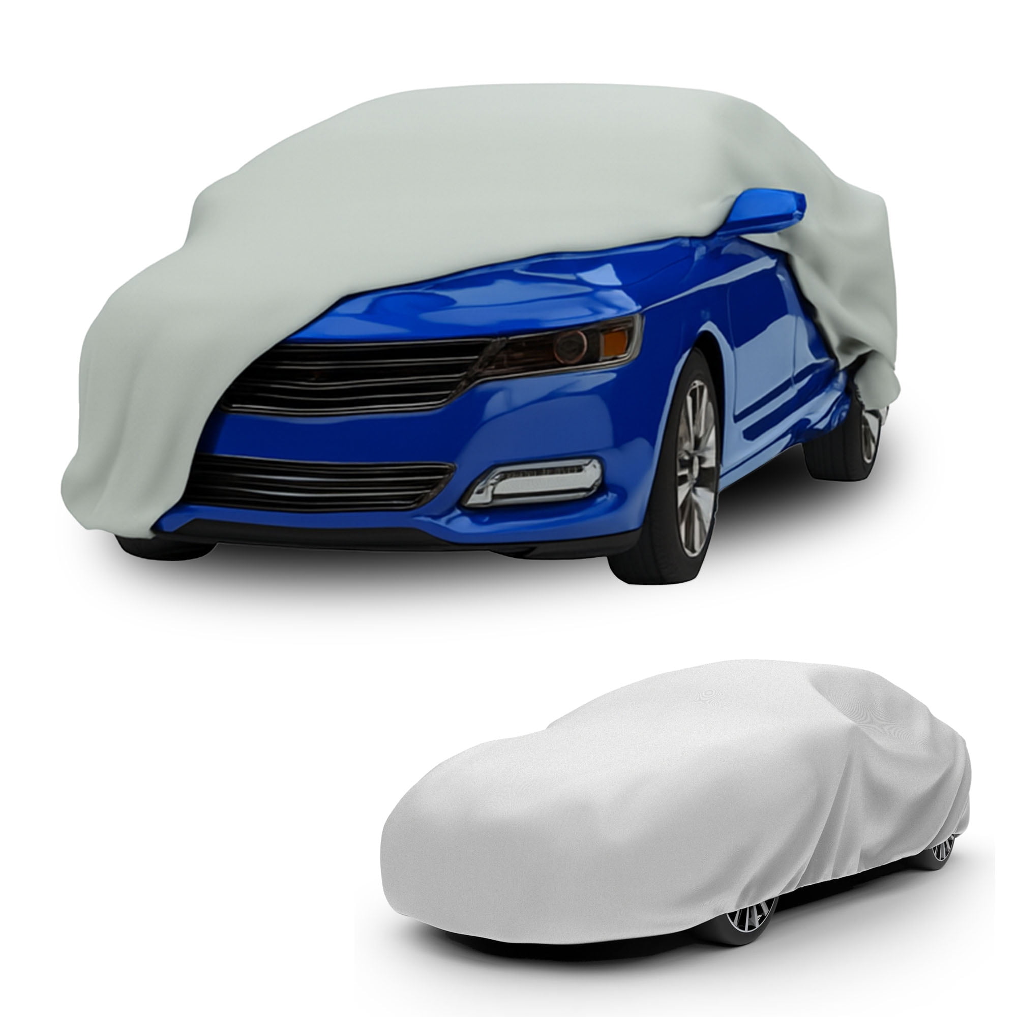 (2 pack) Budge Basic Car Cover, Lightweight, Breathable Indoor Car Protection, Size 5 for Full Size Vehicles