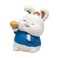 thumbnail image 3 of Bunny Sculpture Ornament Car Dashboard Bunny Statue Chinese Animal Desk Mini Rabbit Statues Figurines Blue, 3 of 9