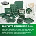 thumbnail image 3 of Granitestone 20 Piece Non-Stick Cookware Set, Granite Coated, Oven Safe, Dishwasher Safe, Green, 3 of 13