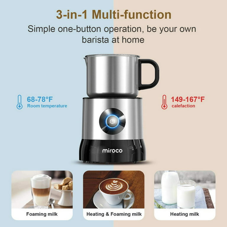 4-in-1 Electric Milk Frother Tem Control 11.8Oz/350ML Milk Frother Steamer  Quiet Auto Milk Warmer for Coffee/Latte/Hot Chocolate