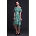 thumbnail image 2 of Bimba Tunique Verte à Imprimé Floral pour Femmes Épaules Dénudées Robe de Soirée Col Rond - XXX-Large, 2 of 6