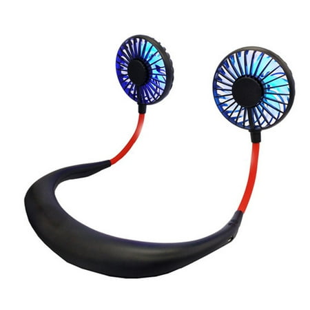 

Neck Fan Handsfree Mini Portable Small Fan with LED Lights USB Rechargeable Battery Powered for Travel Gym Sport Outdoor Camping