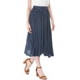 thumbnail image 4 of Falda midi Fluida Allegra K Con cintura elástica y lunares para Mujer Azul XS, 4 of 7