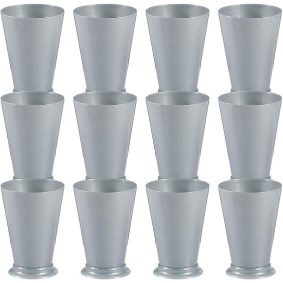 Silver disposable plastic - 12 sets of 10-ounce premium cups for Kentucky Derby party supplies | Perfect for Derby parties, cocktail parties, and Southern theme celebrations