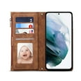 thumbnail image 5 of Dteck Zipper Wallet Case for Samsung Galaxy S23,Magnetic Leather Card Pocket Crossbody Case Shockproof Rubber Kickstand Full Body Cover with Shoulder & Wrist Strap,Brown, 5 of 11