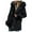 Black, variant on Women's Winter Hooded Jacket with Trim Insulated Zipper Coat Fashionable Outerwear for Cold Weather