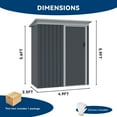 thumbnail image 2 of BaPiPro 5'x3' Metal Storage Shed, Outdoor Tool Shed with Sliding Lockable Door for Backyard, Garden & Patio, Black, 2 of 7
