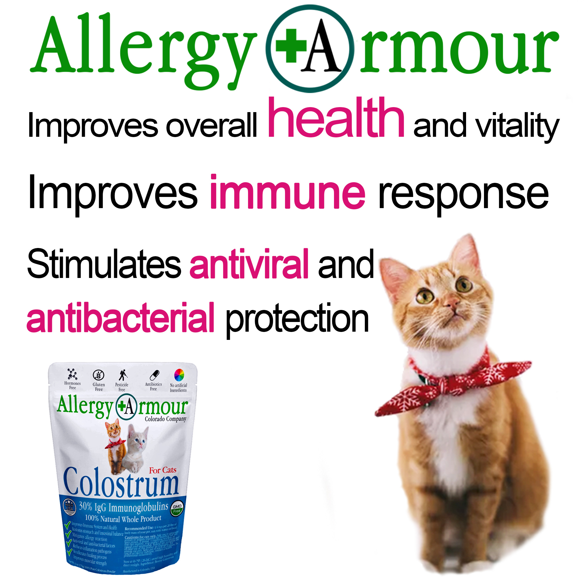 Buy Immunity Colostrum for Cats Allergy Relief Supplement 100 Pure and
