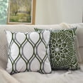 thumbnail image 2 of Olive Green Throw Pillow Covers Set of 4 Modern Simple Farmhouse Cushion Cover for Sofa Couch Bed Living Room Sage Green Home Decor Pillow Covers 18x18 Inch, 2 of 5