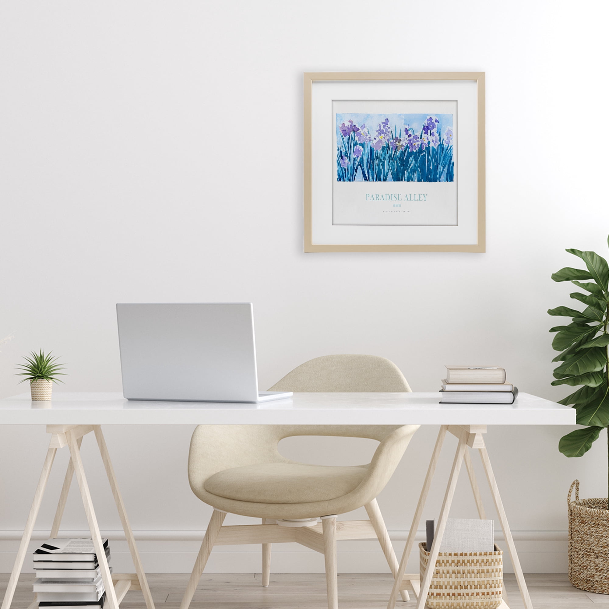 Stupell Industries Paradise Alley Purple Irises Birch Framed Print Under Glass, design by Jadei Graphics