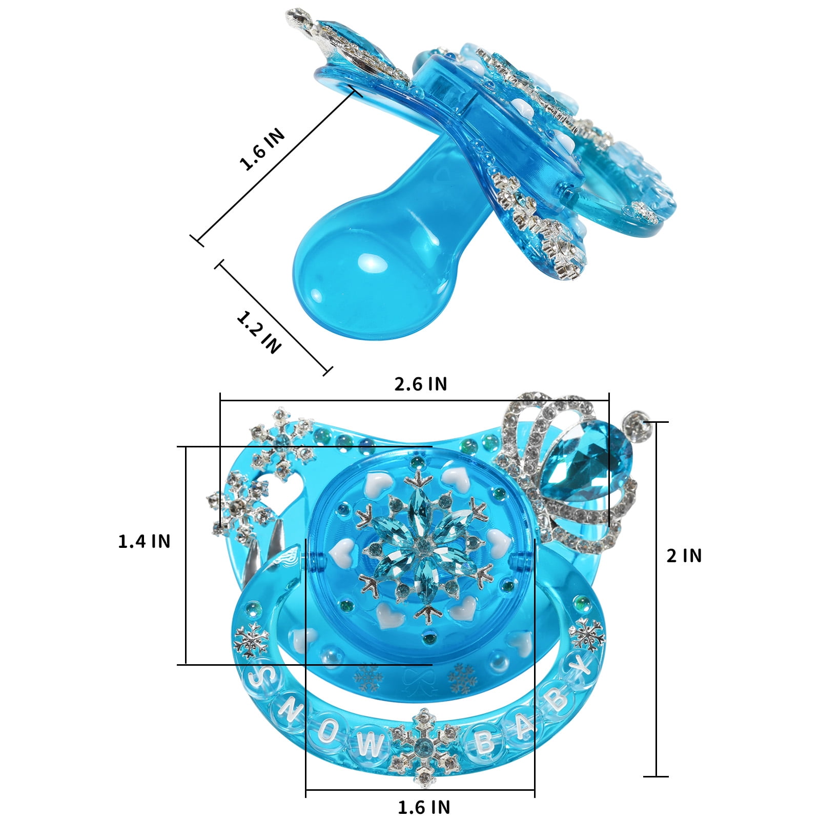 CutiePlusU Adult Sized Pacifier Large Shield Dummy Crystal DIY Handmade