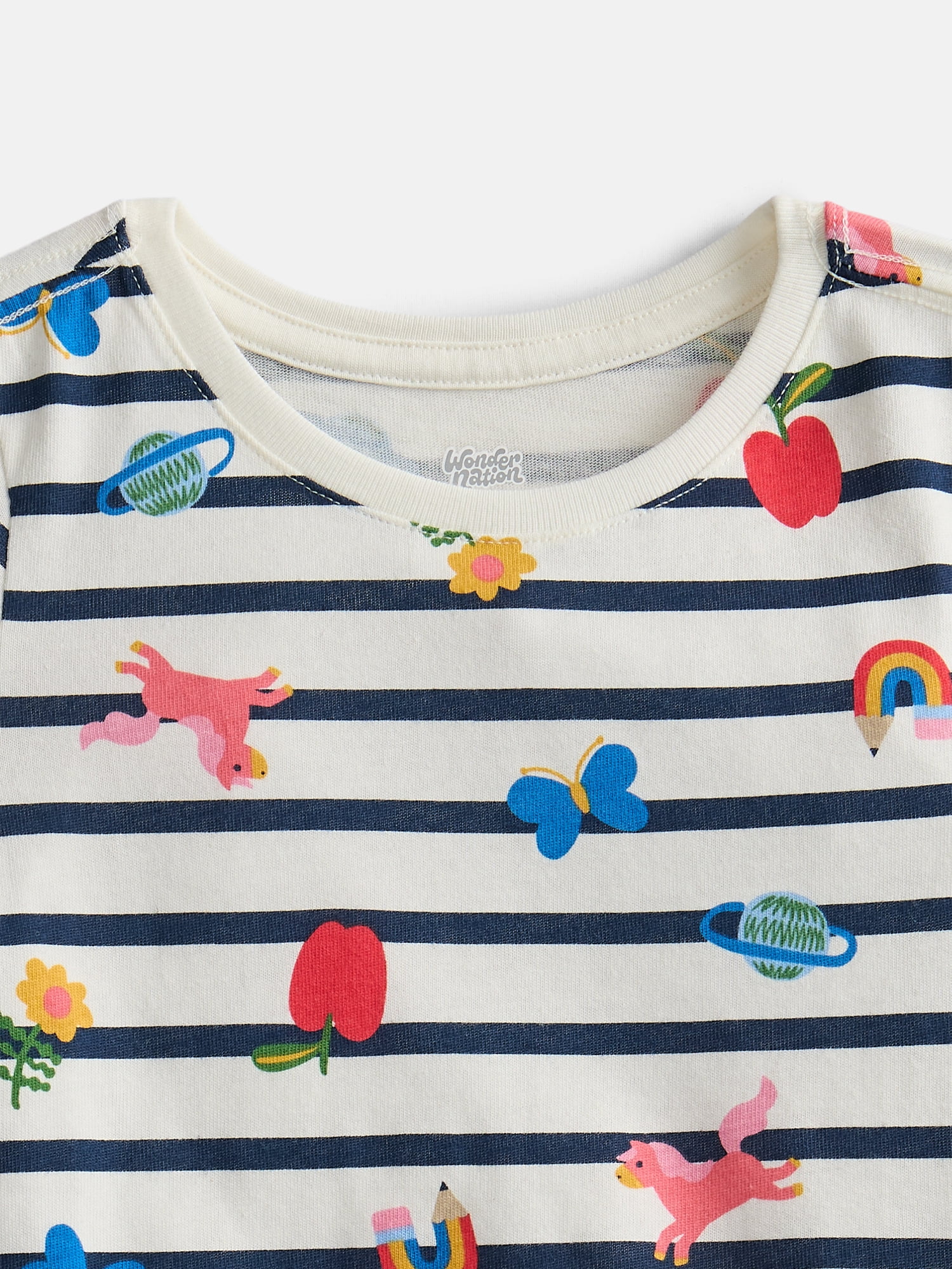 Wonder Nation Toddler Girls Graphic Tee with Short Sleeves, Sizes 18M-5T