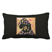 WinHome Cute Girly Dachshund Dog Wizard Star Watercolor Art Halloween Polyester 20 x 30 Inch Rectangle Throw Pillow Covers With Hidden Zipper Home Sofa Cushion Decorative Pillowcases