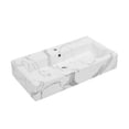 thumbnail image 2 of Lausanne Wide Rectangle Vessel Sink in White Marble, 2 of 2