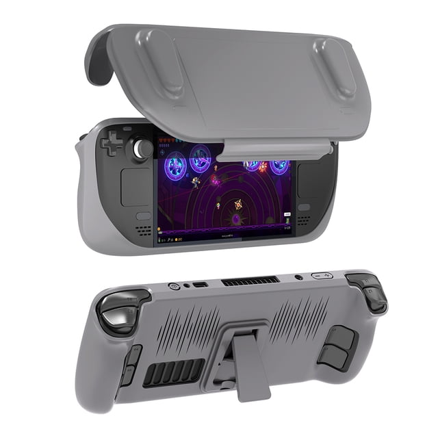 Ygjytge Carcasa Protectora Consola Cubierta Completa TPU Con Soporte para Steam Deck (gris)