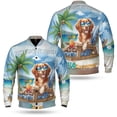 thumbnail image 3 of Brittany Spaniel Hello Summer Beach Theme with Sunglasses and Tropical Cocktail All Over Print 3D Baseball Jacket Brittany Dog Lover Gifts Idea Bomber Jacket Softball - 00009, 3 of 6