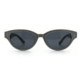 thumbnail image 3 of Womens Retro Hipster Cat Eye Horn Rim Plastic Fashion Sunglasses Grey - Black, 3 of 8