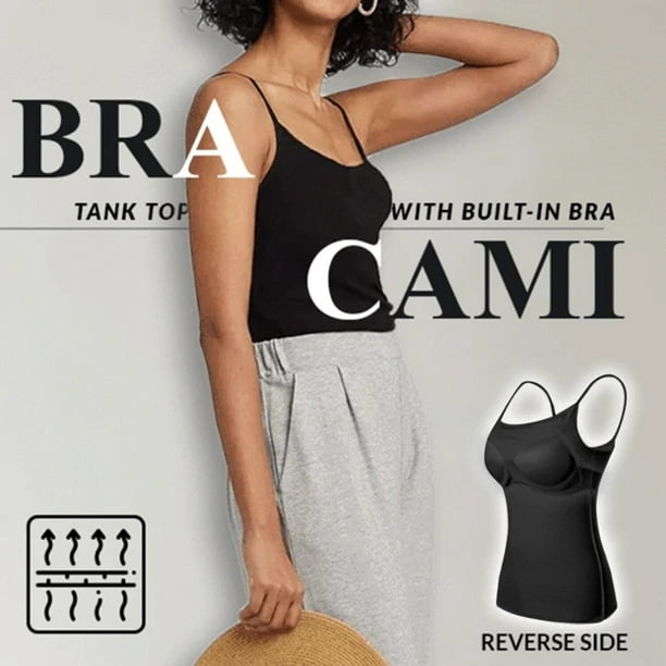 Ladies' Summer Camisole with Built in Bra Padded Slim Tank Top