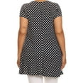 thumbnail image 4 of Women's Plus Size Side Pockets Polka Dot Short Sleeves Relaxed Tunic Tee Top, 4 of 4