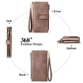 thumbnail image 5 of FALAN MULE Women’s Leather Wristlet Wallet Rfid Blocking with 5 ID Windows and Double Zipper, 5 of 8