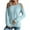 Light Blue, variant on WREESH Womens Fashion Knit Sweaters V-Neck Loose Solid Color Long Sleeve Off-The-Shoulder Button Fallow Tops Pullover Light Blue