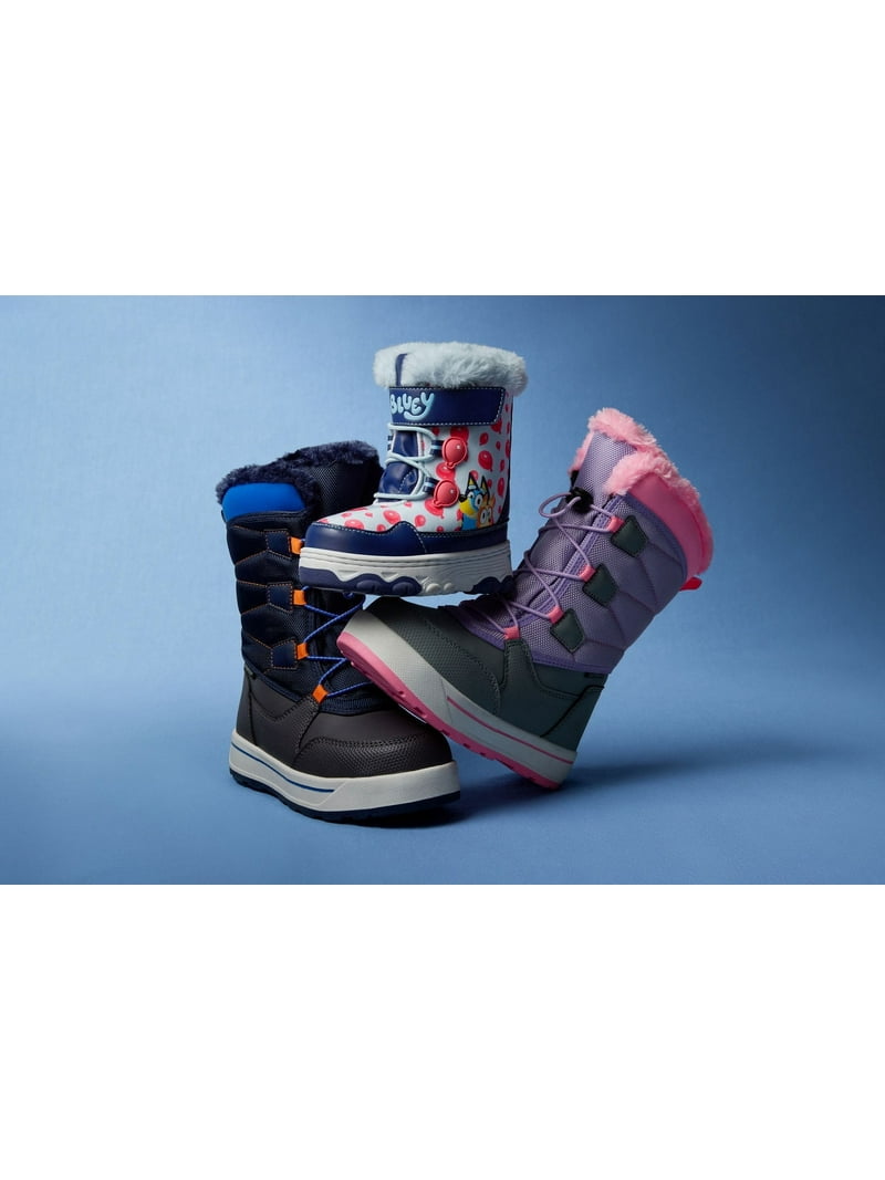 Bluey Toddler Kids Winter Boots with Faux Fur Trim - Walmart.com