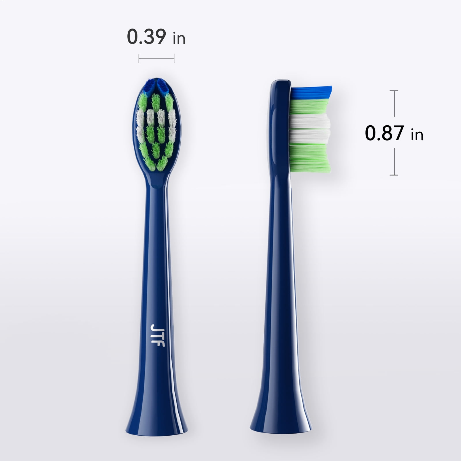 JTF Sonic Smart Toothbrush Genuine Standard Brush Heads, 7 Pack, Blue, P200