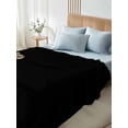 thumbnail image 4 of King Size Flat Sheet Only, Pure Black Soft Brushed Microfiber Bed Sheets, Simple Solid Color Hotel Quality Breathable Bedding Top Sheet, Easy Care, 105"x98", 4 of 9