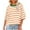 01-Orange, variant on Dezsed 3/4 Sleeve Shirts for Women Casual Summer Crewneck Striped Color Block T-Shirt High Low Pullover Tee Tops Pink L