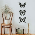 thumbnail image 3 of 3 Pieces Iron Black Butterfly Wall Decor Nature indoor and outdoor Strong Sturdy, 3 of 8