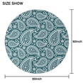 thumbnail image 6 of Teal Paisley Pattern Round Tablecloth 60"x60",Wrinkle Wipeable Table Cloth for Kitchen Dining Room Picnic Patio Party, 6 of 6