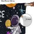 thumbnail image 6 of Kids Space Curtains, Cartoon Universe Galaxy Planet Astronaut Inspirational Quotes for Kids Room Window Decor, Rod Pocket Drapes for Living Room Bedroom Kitchen 2 Panel Set 42"W X 84"L, 6 of 6