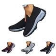 thumbnail image 5 of TIREOW Women's Walking Slip On Shoes Sock Breathable Knitted Sneakers - Mesh Air Cushion Lady Girls Modern Jazz Dance Easy Shoes Platform Loafers Footwear, 5 of 8