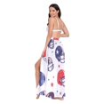 thumbnail image 3 of FORMRS Womens Long Sarong Beach Wrap Semi-Sheer Bikini Skirt Bathing Swimsuit Cover Up, Star Spangled Helmets, 3 of 7