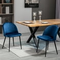 thumbnail image 2 of HOMCOM Ensemble de 2 Chaises de Salle à Manger, Chaise Latérale à Dossier Mi-Haut avec Revêtement Toucher Velours, 2 of 10