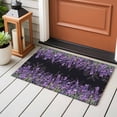 thumbnail image 4 of Bathroom Rugs 2x3 Ft, Purple Lavender Non Slip Area Rugs for Kitchen Bedroom Entryway, Spring Watercolor Wildflowers Plant Black Washable Carpet Runner Rug Floor Mats for Bedroom Home Decor, 4 of 8