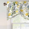 thumbnail image 3 of Summer Lemon Tie Up Valance Curtains for Windows, Kitchen Curtains Window Shades, Yellow Botanical Spring Floral Blue Light Filtering Roman Curtain Valances for Bedroom/Bathroom/Cafe 60"x18", 3 of 9