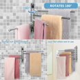 thumbnail image 4 of Toallero de baño Toallero giratorio de 4 brazos, toallero montado en la pared, toallero de acero inoxidable para ahorrar espacio, toalleros para baño, 4 of 5