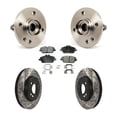 thumbnail image 1 of Transit Auto Front Hub Bearing Assembly Coated Drilled Slotted Disc Brake Rotors and Ceramic Pads Kit for Car Mini Cooper KBB-103337, 1 of 11