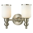 thumbnail image 2 of ELK Lighting Bristol Way 2 Light Vanity In Brushed Nickel And Opal White Glass (11581/2), 2 of 3