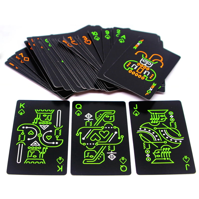 Hot Black Luminous Poker Card Bar Party KTV Fluorescent Playing Cards Night Game 
