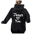 thumbnail image 2 of Jesus Hoodies for Women 2025 Long Sleeve Cute Y2K Christian Hoodie with Pockets Hooded Sweatshirt Pullover Tops, 2 of 5