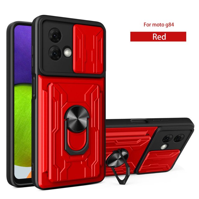 Funda Uso Rudo con Tarjetro y Anillo Card Slot Bumper Para Moto G84